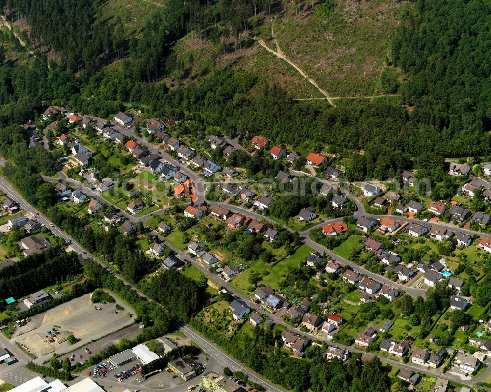 Aerial photograph Kirchen (Sieg) - City view of Freusburg in Rhineland-Palatinate. Freusburg is a part of Kirchen Sieg). The town is a recognized health resort in the southwestern part of Siegerlands