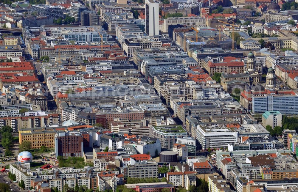 Berlin Mitte from above - Town partial view Friedrichstrasse - Leipziger Straße in Berlin Mitte