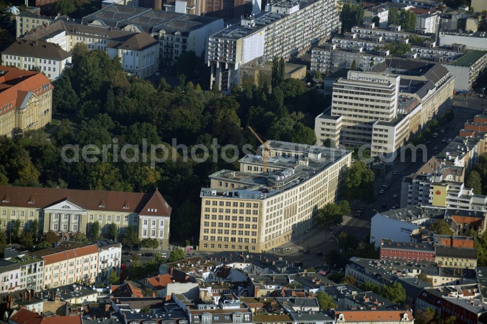 Aerial image Berlin - View of the area around Heinrich-von-Kleist-Park in the Schoeneberg part of Berlin in Germany. The area includes historic buildings, home to the University of the arts UDK and University of popular arts HDPK