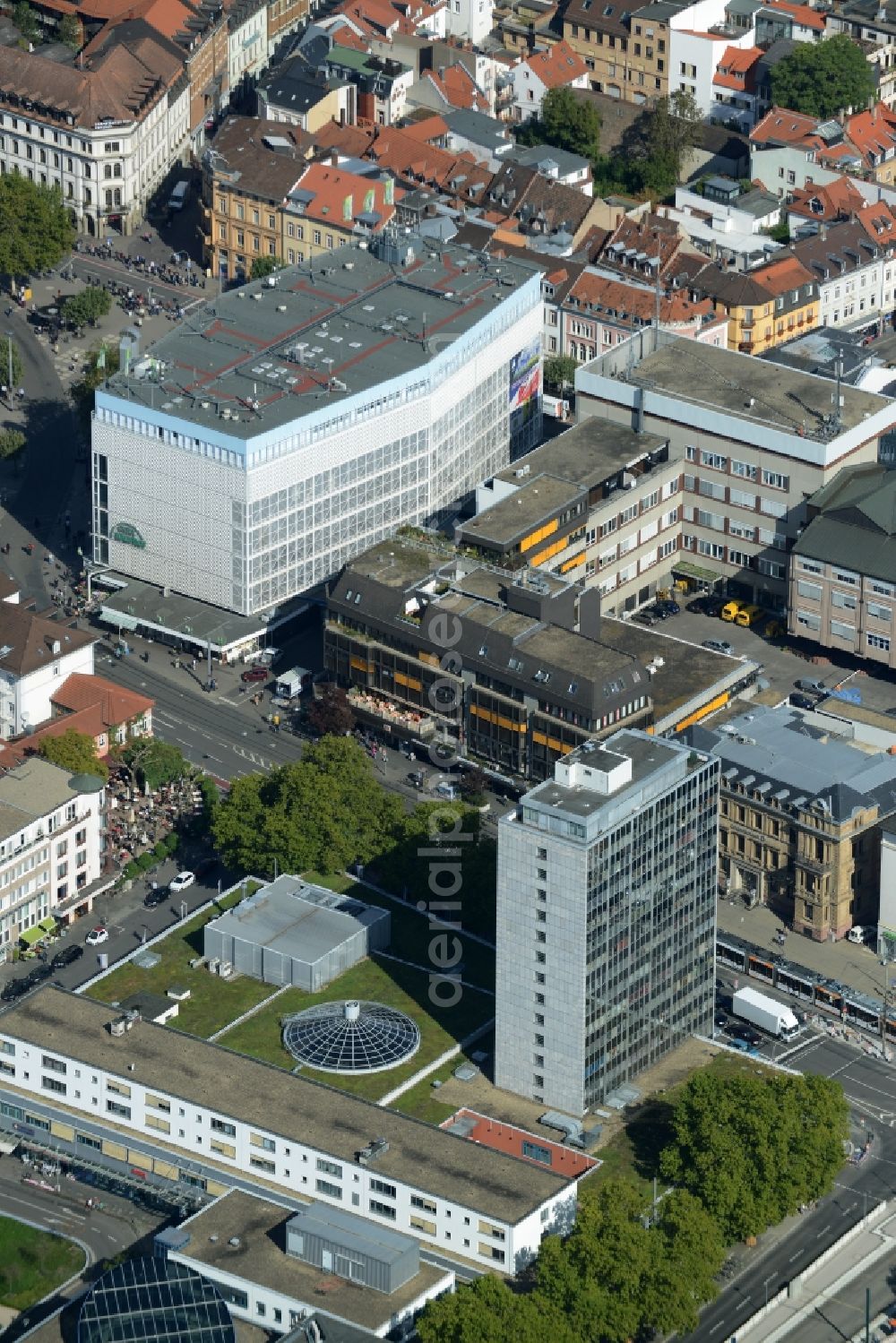 Aerial image Heidelberg - View of the buildings of the shopping center on Rohrbacherstrasse in Heidelberg in the state of Baden-Wuerttemberg