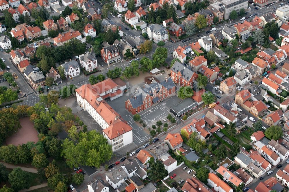 Aerial photograph Mainz - View of the Gonsenheim district of Mainz in the state of Rhineland-Palatinate. The second-largest district of Mainz is located in the Northwest of the city and largely consists of industrial areas, free spaces and residential estates