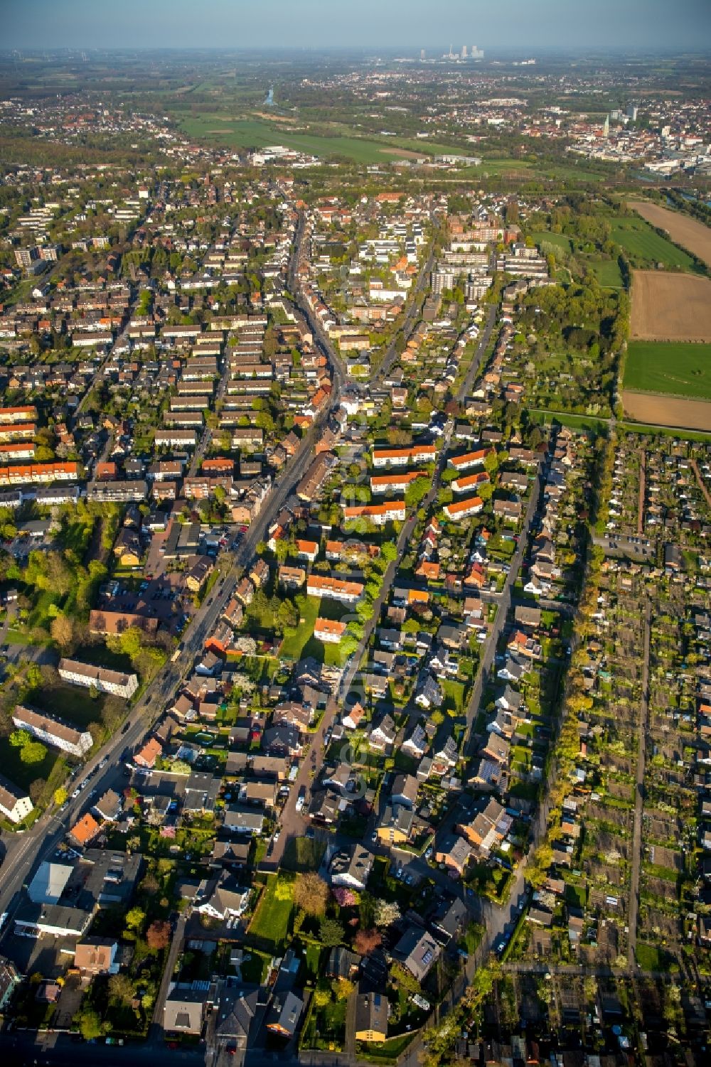 Hamm from above - View of the West of Hamm along Bockumer Weg in the state of North Rhine-Westphalia