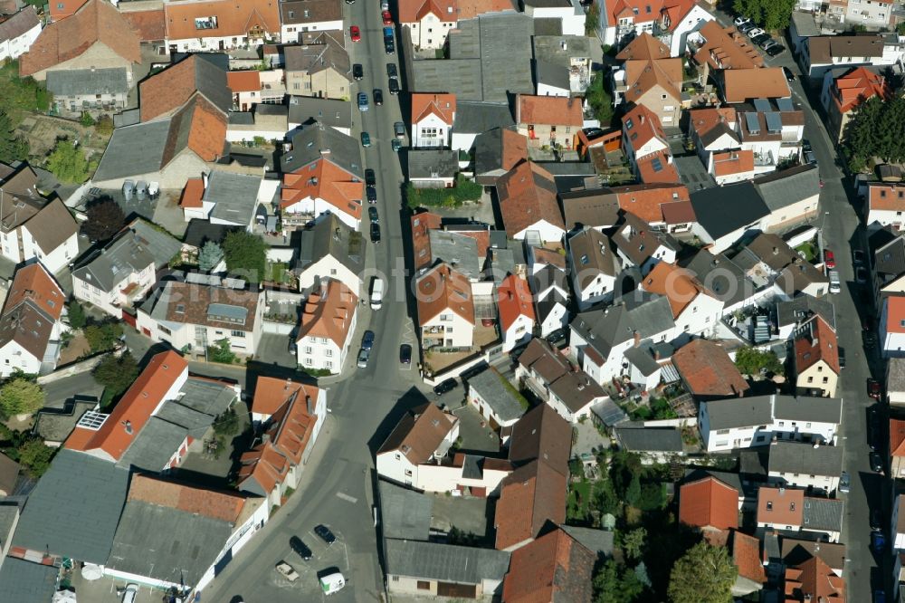 Mainz from above - View of the Hechtsheim district of Mainz in the state of Rhineland-Palatinate. Hechtsheim is located in the Southwest of the city and is the largest district of Mainz. It is still characterised by agriculture and a village like structure in its centre