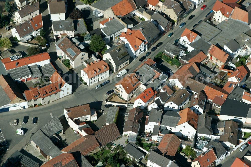 Mainz from above - View of the Hechtsheim district of Mainz in the state of Rhineland-Palatinate. Hechtsheim is located in the Southwest of the city and is the largest district of Mainz. It is still characterised by agriculture and a village like structure in its centre