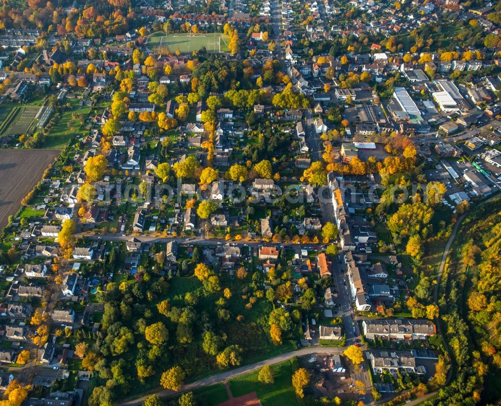 Gladbeck from above - View of the autumnal area around Kampstrasse in the West of Gladbeck in the state of North Rhine-Westphalia