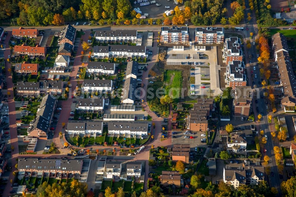 Gladbeck from the bird's eye view: View of the autumnal residential area on Bergmannstrasse and Wilhelm-Olejnik-Strasse in Gladbeck in the state of North Rhine-Westphalia