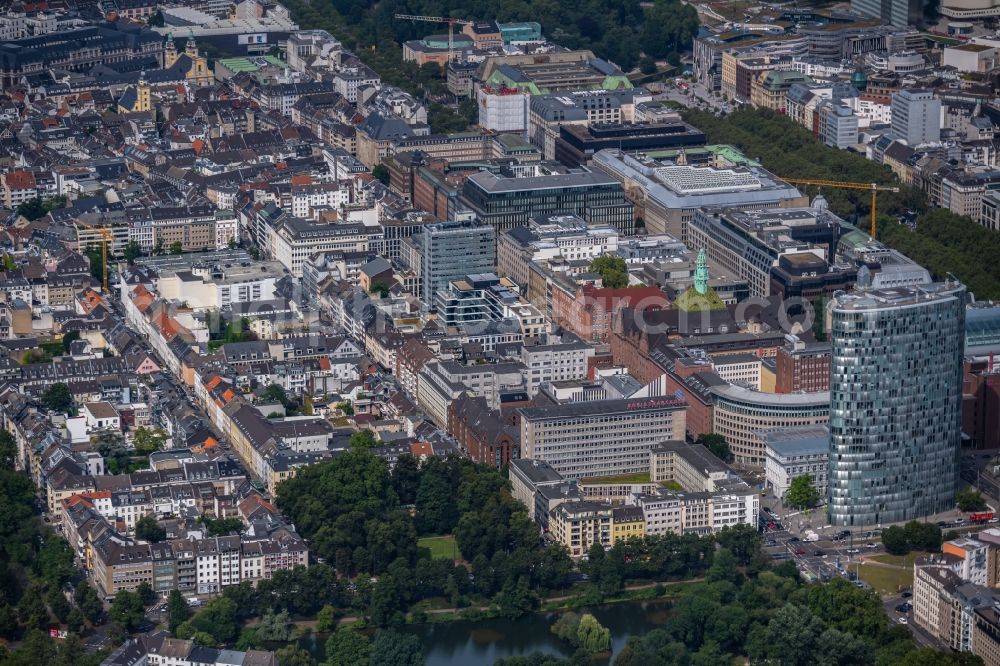 Düsseldorf from above - View of the city center of Duesseldorf at Ruhrgebiet in the state of North Rhine-Westphalia