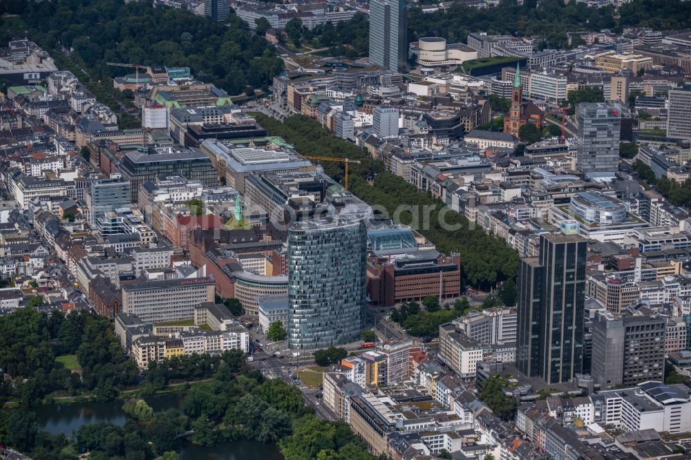 Düsseldorf from the bird's eye view: View of the city center of Duesseldorf at Ruhrgebiet in the state of North Rhine-Westphalia