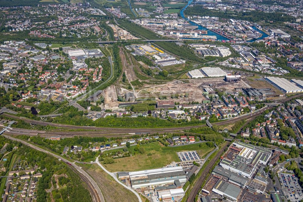 Dortmund from the bird's eye view: District view of the city center west with a view to the north in the urban area in Dortmund in the state North Rhine-Westphalia, Germany