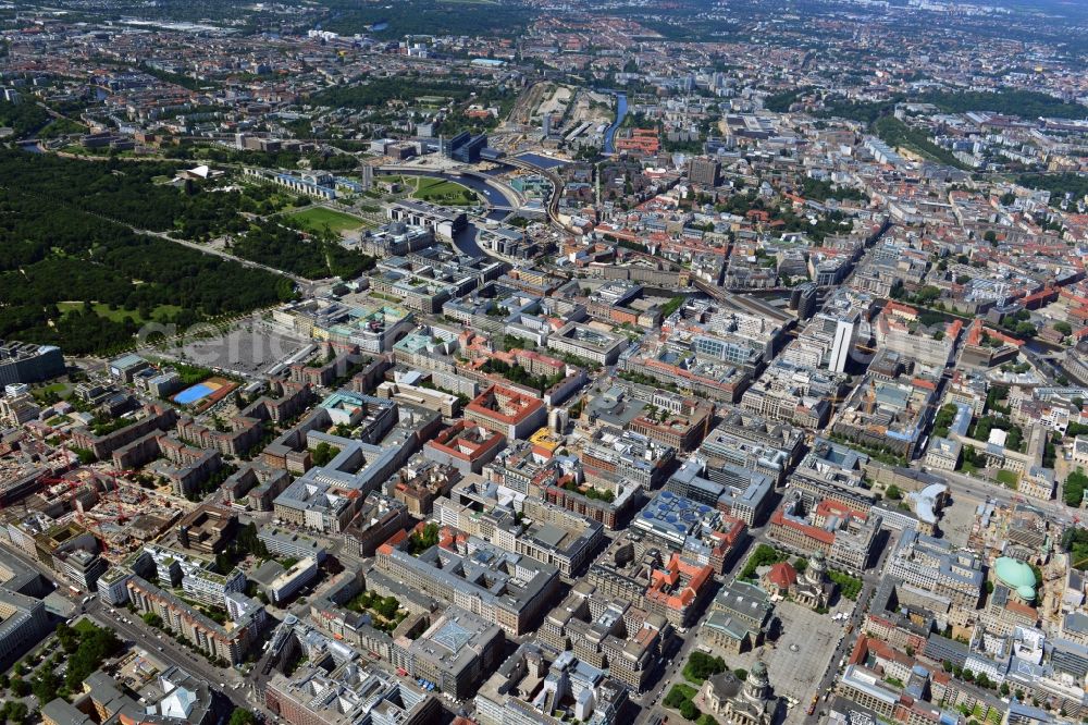 Aerial photograph Berlin Mitte - Partial view of city downtown area on Friedrichstrasse in Berlin Mitte