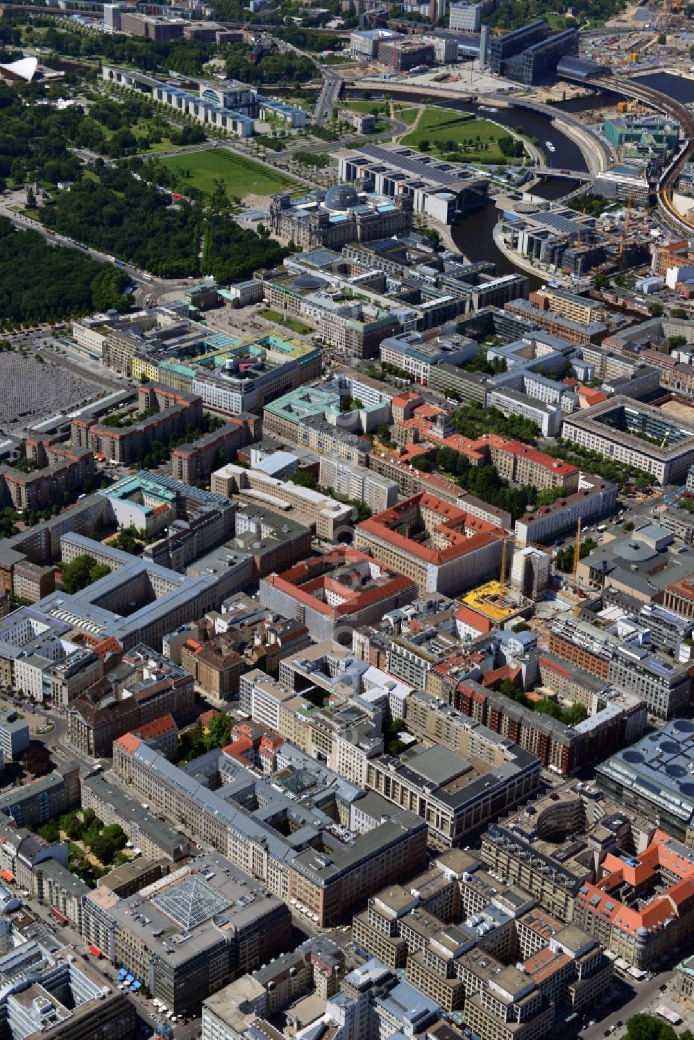 Berlin Mitte from above - Partial view of city downtown area on Friedrichstrasse in Berlin Mitte