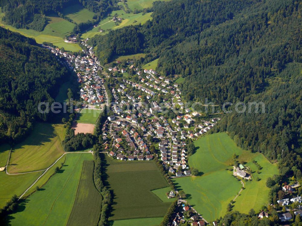 Freiburg im Breisgau from above - Stadtteilansicht von Kappel, geprägt durch Mehrfamilienhäuser, in Freiburg, Baden-Württemberg. Cityscape of the district Kappel, characterized by blocks of flats, in Freiburg, Baden-Wuerttemberg.