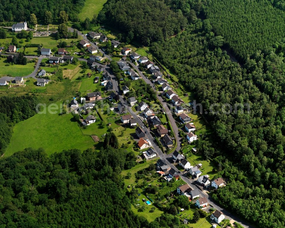 Kirchen (Sieg) from above - City view of the borough Katzenbach in Kirchen (Sieg) in Rhineland-Palatinate. The town is a recognized health resort in the southwestern part of Siegerlands