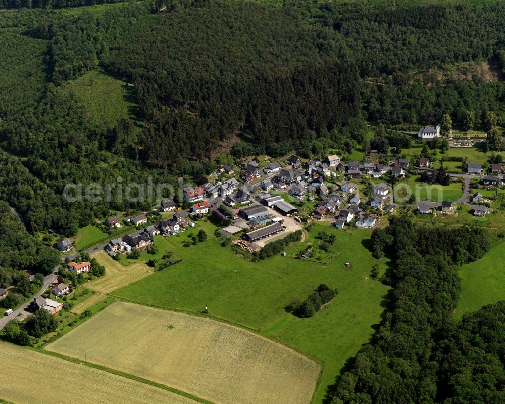 Kirchen (Sieg) from the bird's eye view: City view of the borough Katzenbach in Kirchen (Sieg) in Rhineland-Palatinate. The town is a recognized health resort in the southwestern part of Siegerlands