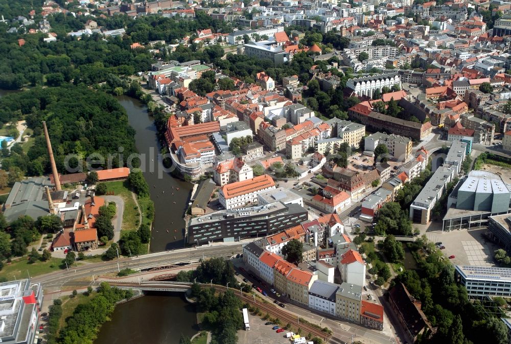 Halle ( Saale ) from the bird's eye view: Partial view of city at the magisterial - Mansfeld road in Halle (Saale) in Saxony-Anhalt