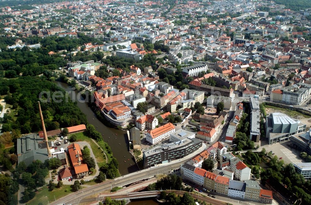 Aerial image Halle ( Saale ) - Partial view of city at the magisterial - Mansfeld road in Halle (Saale) in Saxony-Anhalt