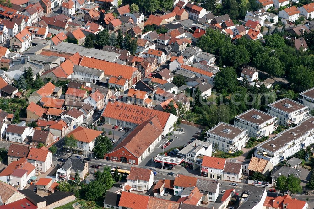 Mainz Finthen from above - Cityscape of Mainz Finthen in Rhineland-Palatinate. Here the central market hall