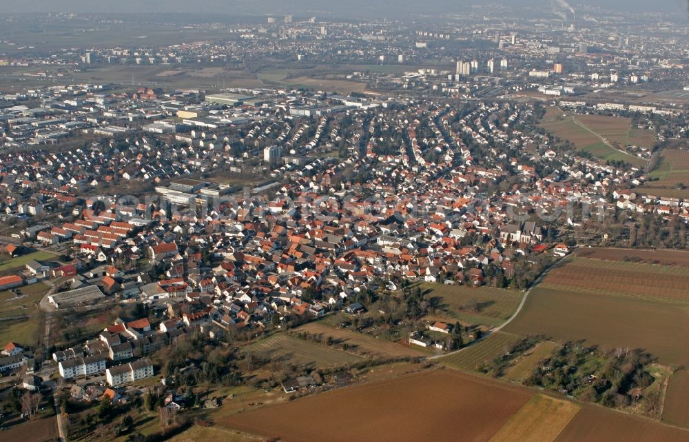 Aerial image Mainz - Partial view of the city of Mainz Hechtsheim in Rhineland-Palatinate