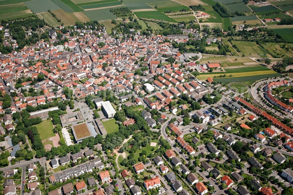 Mainz from above - Partial view of the city of Mainz Hechtsheim in Rhineland-Palatinate