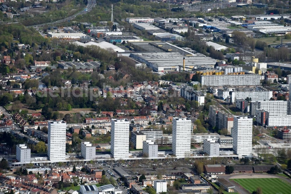 Mons-en-Barœul from above - View of Mons-en-Barœul, a suburb of Lille, in Nord-Pas-de-Calais Picardy, France