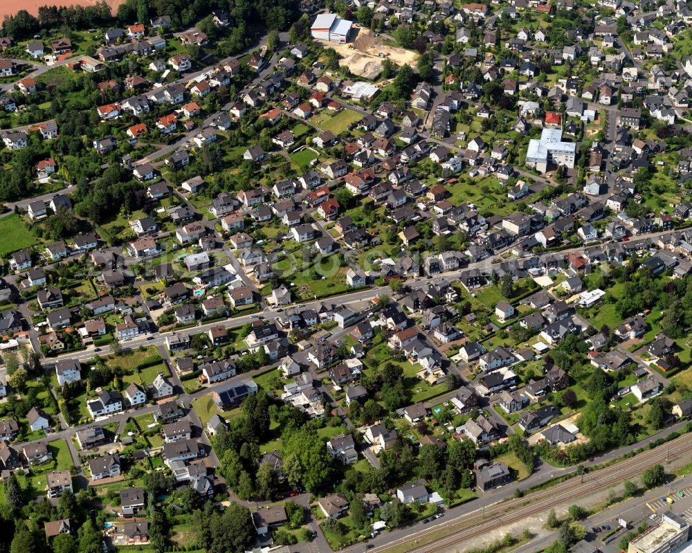 Mudersbach-Birken from the bird's eye view: City view of the borough Mudersbach in Kirchen (Sieg) in Rhineland-Palatinate. The town is a recognized health resort in the southwestern part of Siegerlands