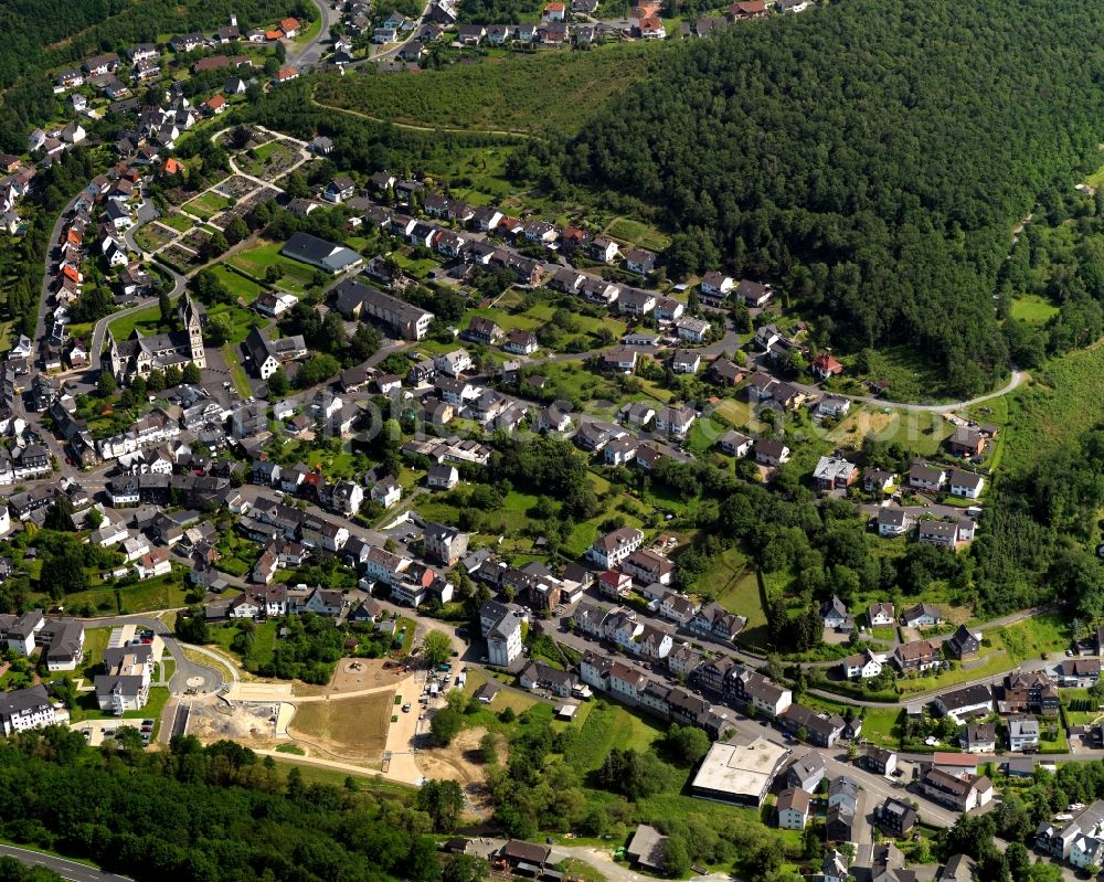 Aerial photograph Niederfischbach - City view of Niederfischbach in Rhineland-Palatinate. Niederfischbach is a part of Kirchen Sieg). The town is a recognized health resort in the southwestern part of Siegerlands