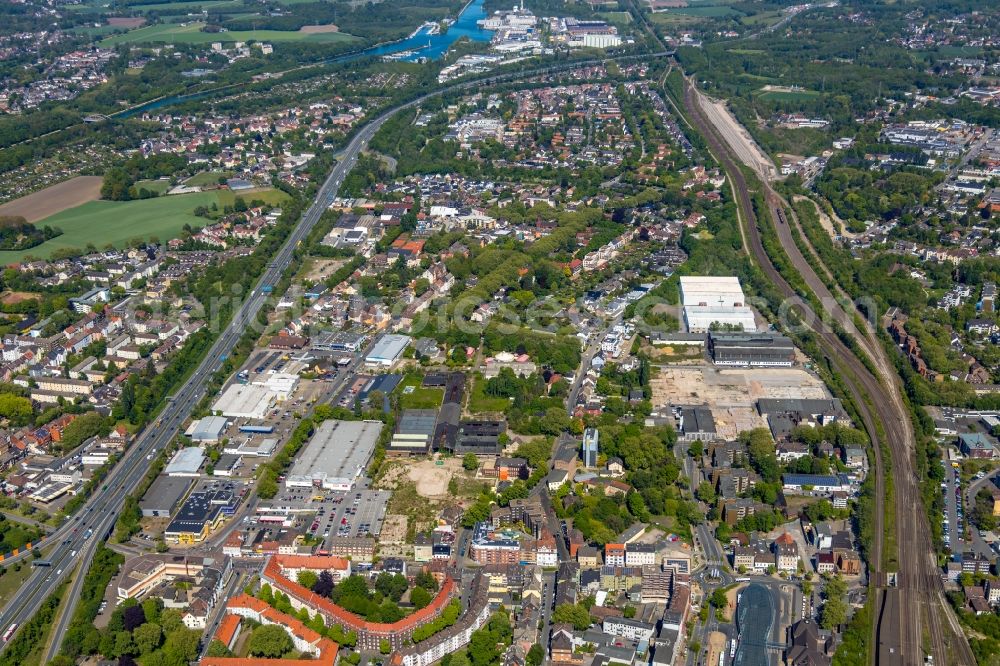 Aerial photograph Herne - Partial city view northeast of the west ring in the urban area in Herne in the state North Rhine-Westphalia, Germany