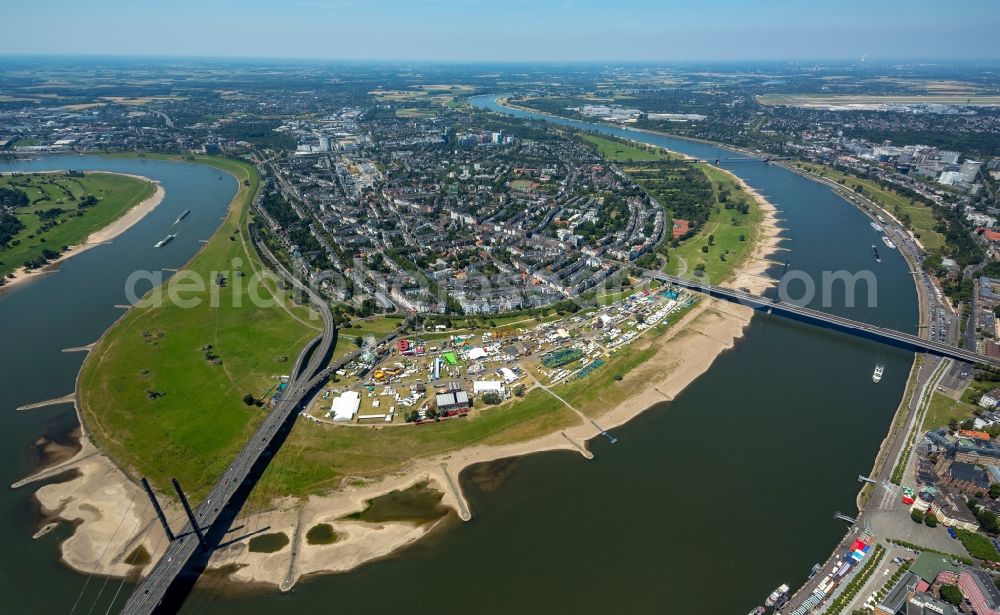 Aerial image Düsseldorf OT Oberkassel - District view of Oberkassel in Duesseldorfin the state North Rhine-Westphalia