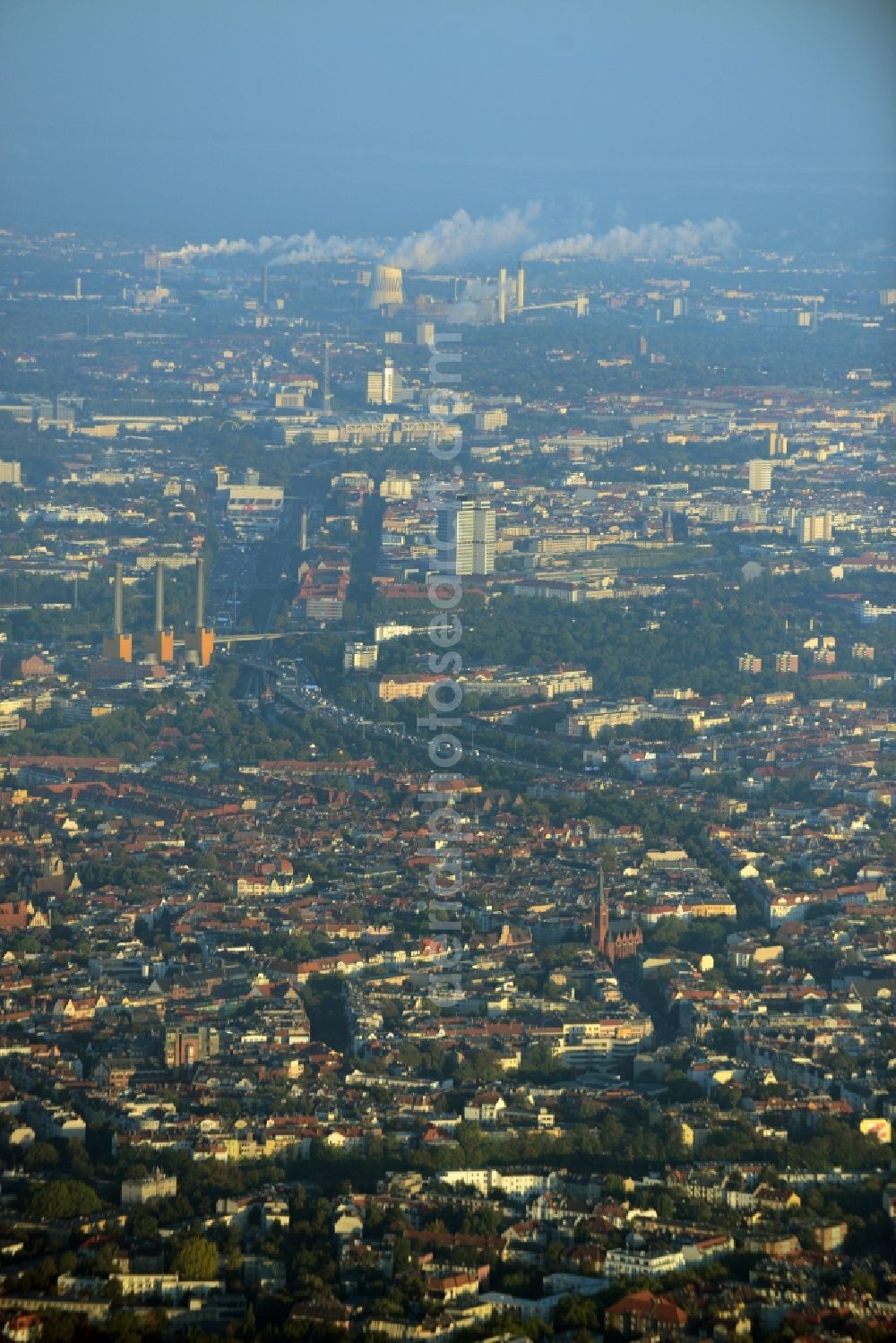 Berlin from above - View of the Friedenau, Steglitz and Wilmersdorf parts of Berlin around federal motorway A100 in Germany. View towards the Northwest of Berlin