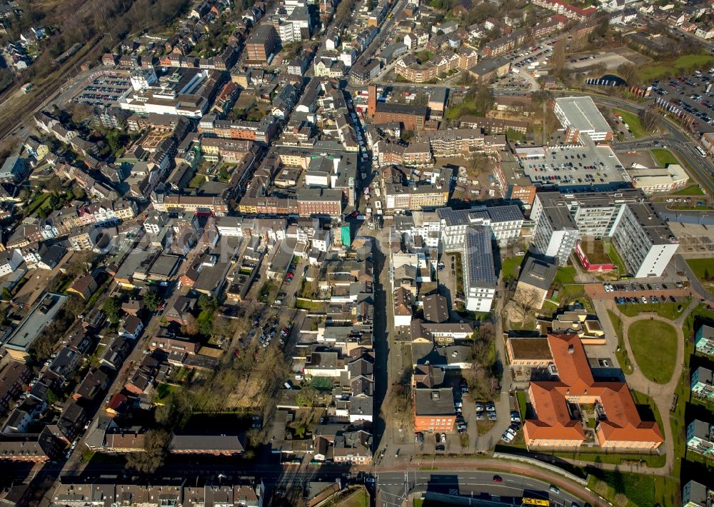 Oberhausen from above - View of the center of the Sterkrade part of Oberhausen in the state of North Rhine-Westphalia