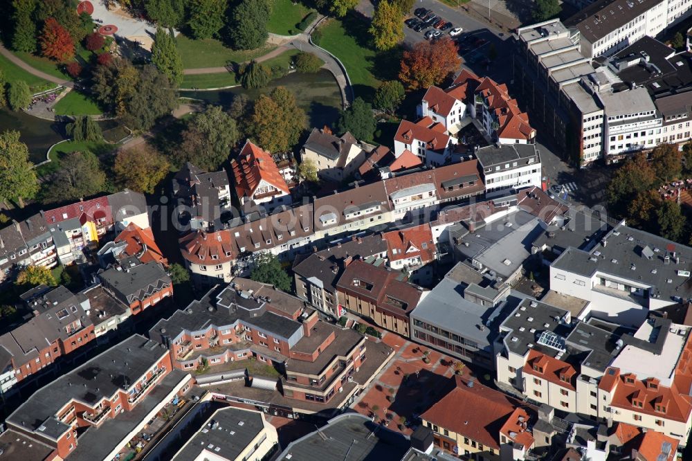 Aerial image Paderborn - Partial view of the city residential areas at the Marie Street at Pader Springs in Paderborn in North Rhine-Westphalia