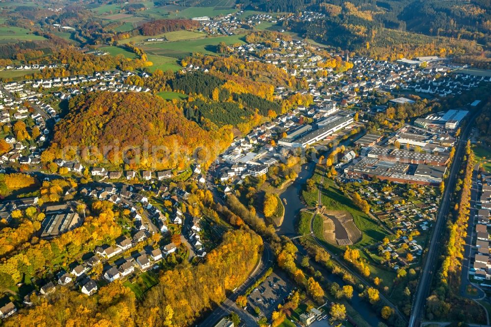 Aerial image Finnentrop - View of the autumnal South of Finnentrop in the state of North Rhine-Westphalia