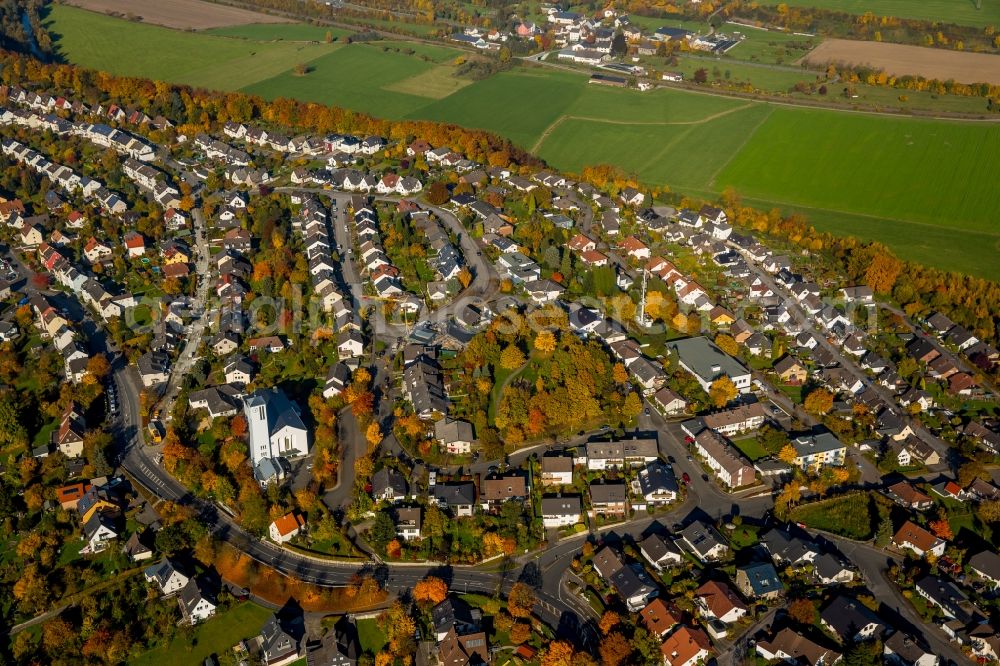 Arnsberg from the bird's eye view: View of the Southeastern edge of the town of Arnsberg in the state of North Rhine-Westphalia