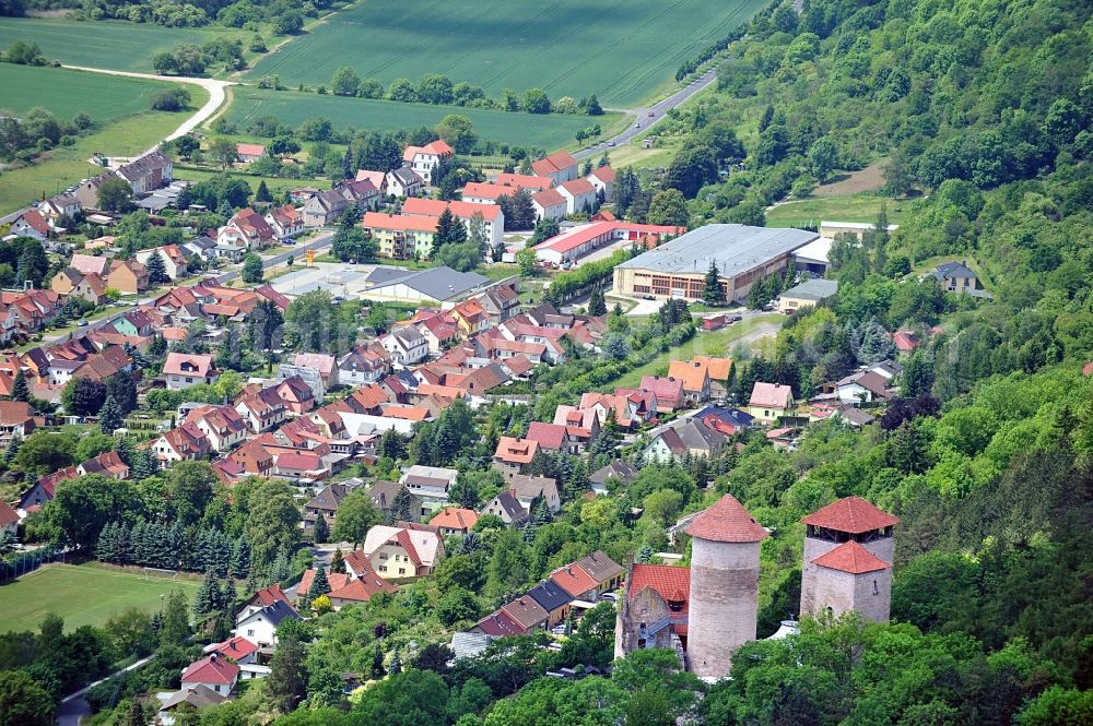 Treffurt from the bird's eye view: Ruin of castle Normannstein in Treffurt in Thuringia