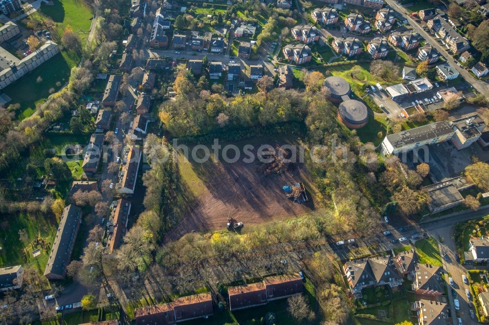 Aerial photograph Oberhausen - View of the area around Bronkhorststrasse in Oberhausen in the state of North Rhine-Westphalia