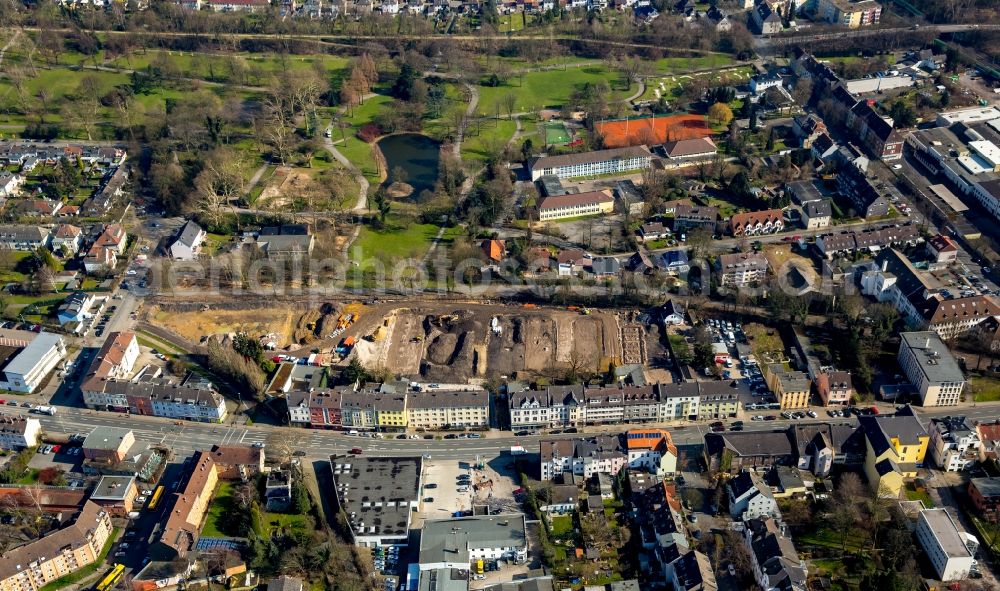 Aerial image Essen - View of the surrounding area of Kaiser Wilhelm Park in the North of Essen in the state of North Rhine-Westphalia