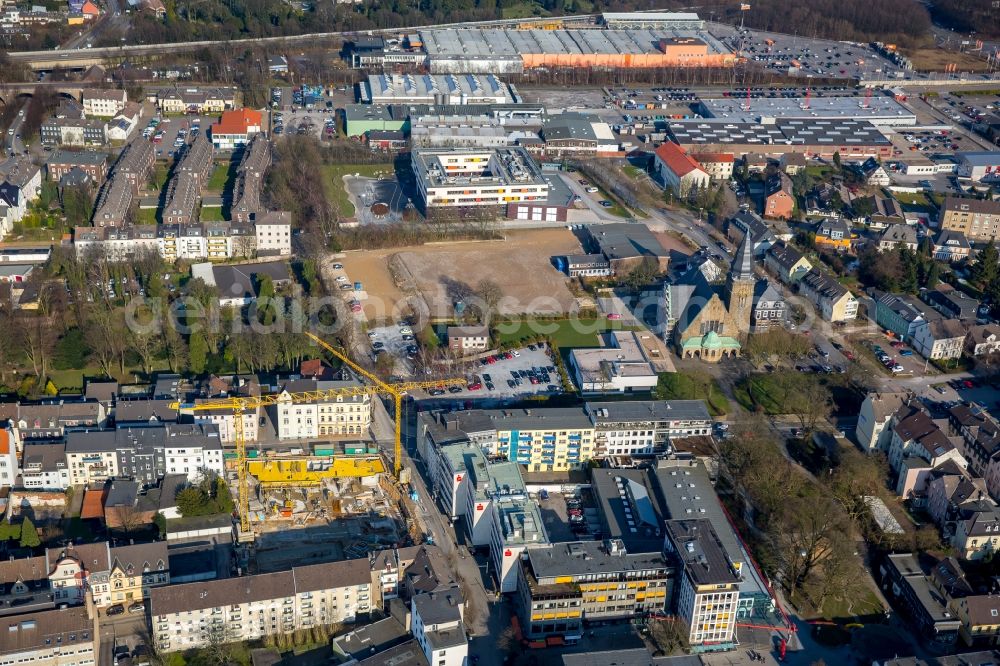 Aerial photograph Velbert - View of the area around Oststrasse with empty and construction sites Velbert in the state of North Rhine-Westphalia