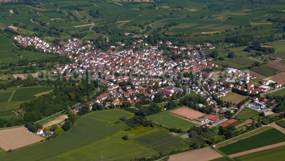 Freiburg im Breisgau from the bird's eye view: Stadtteilansicht von Waltershofen, geprägt durch Mehrfamilienhäuser, in Freiburg, Baden-Württemberg. Cityscape of the district Waltershofen, characterized by blocks of flats, in Freiburg, Baden-Wuerttemberg.