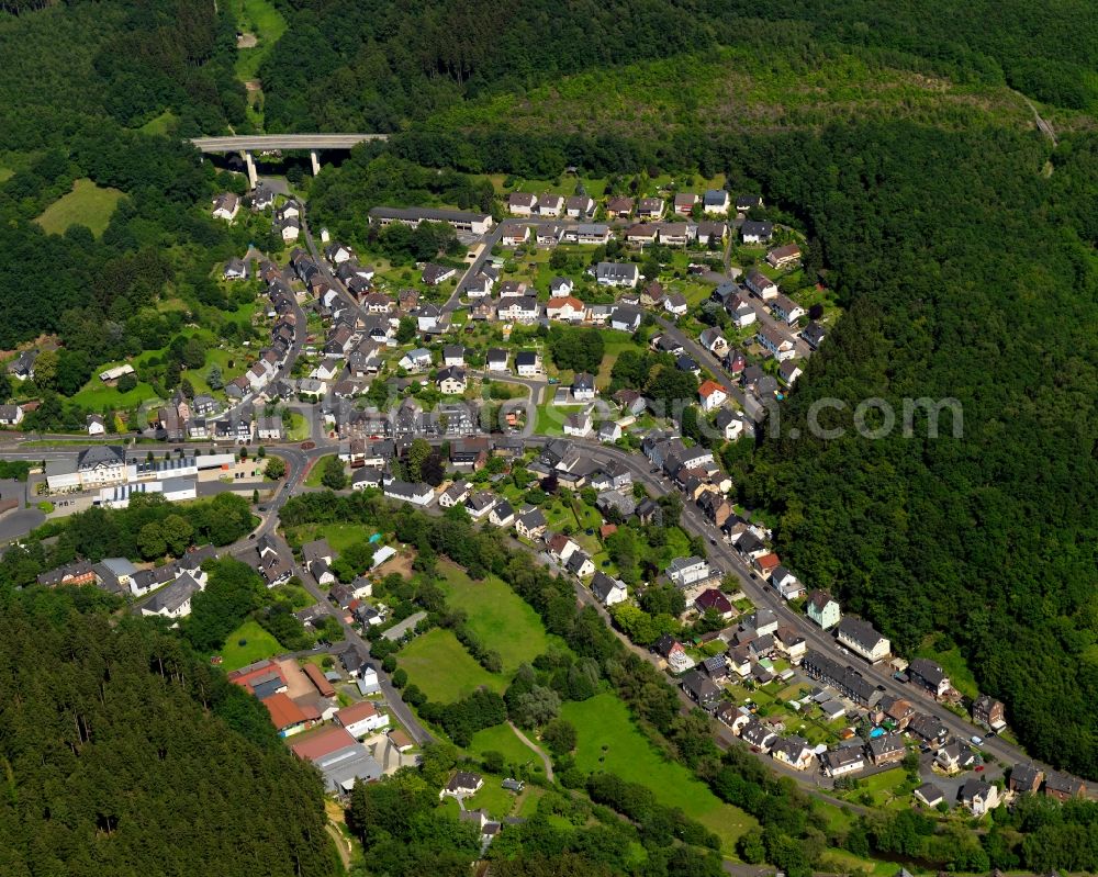 Aerial photograph Kirchen (Sieg) - City view of the borough Wehbach in Kirchen (Sieg) in Rhineland-Palatinate. The town is a recognized health resort in the southwestern part of Siegerlands