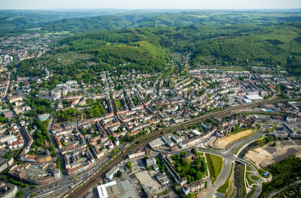 Hagen from above - View of the borough of Wehringhausen in the West of Hagen in the state of North Rhine-Westphalia