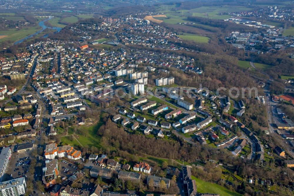 Aerial photograph Hattingen - View of the borough of Welper in the North of Hattingen in the state of North Rhine-Westphalia