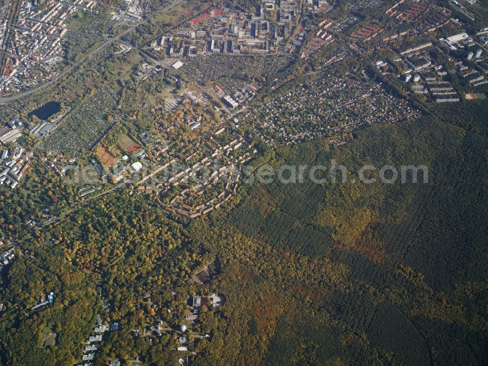 Potsdam from above - Districts Potsdam Sued and Schlaatz at the Nuthe in the city in Potsdam in the state Brandenburg