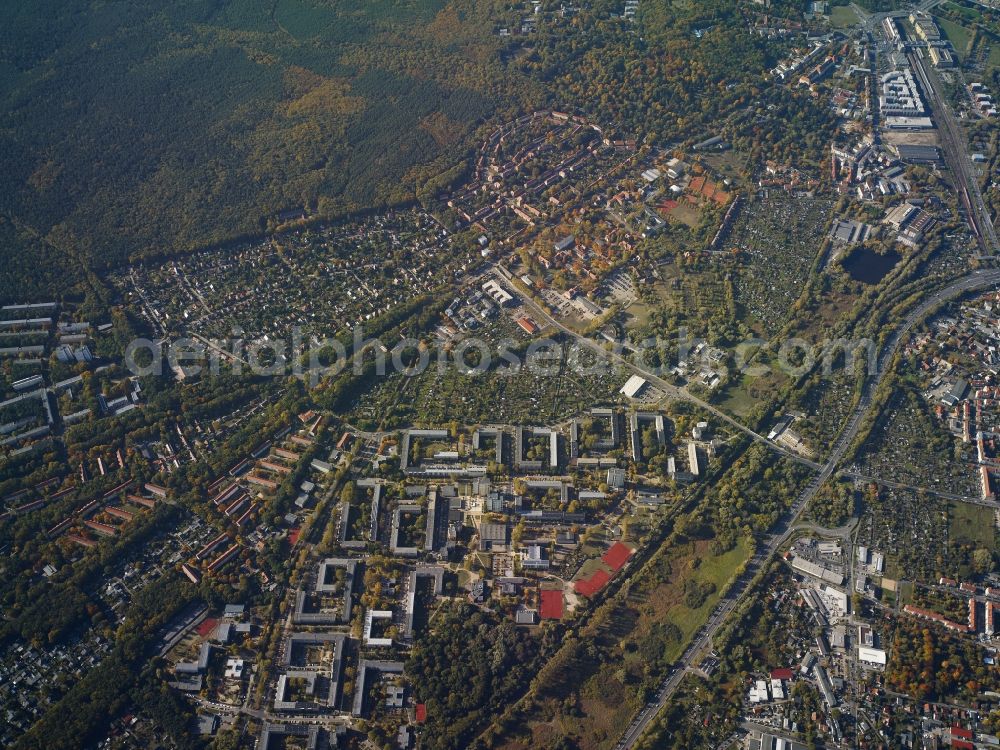 Potsdam from above - Districts Potsdam Sued and Schlaatz at the Nuthe in the city in Potsdam in the state Brandenburg