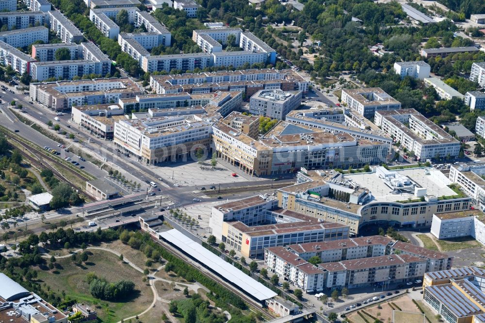 Berlin from above - Ensemble space on center Helle Mitte on Alice-Salomon-Platz in the inner city center in the district Hellersdorf in Berlin, Germany