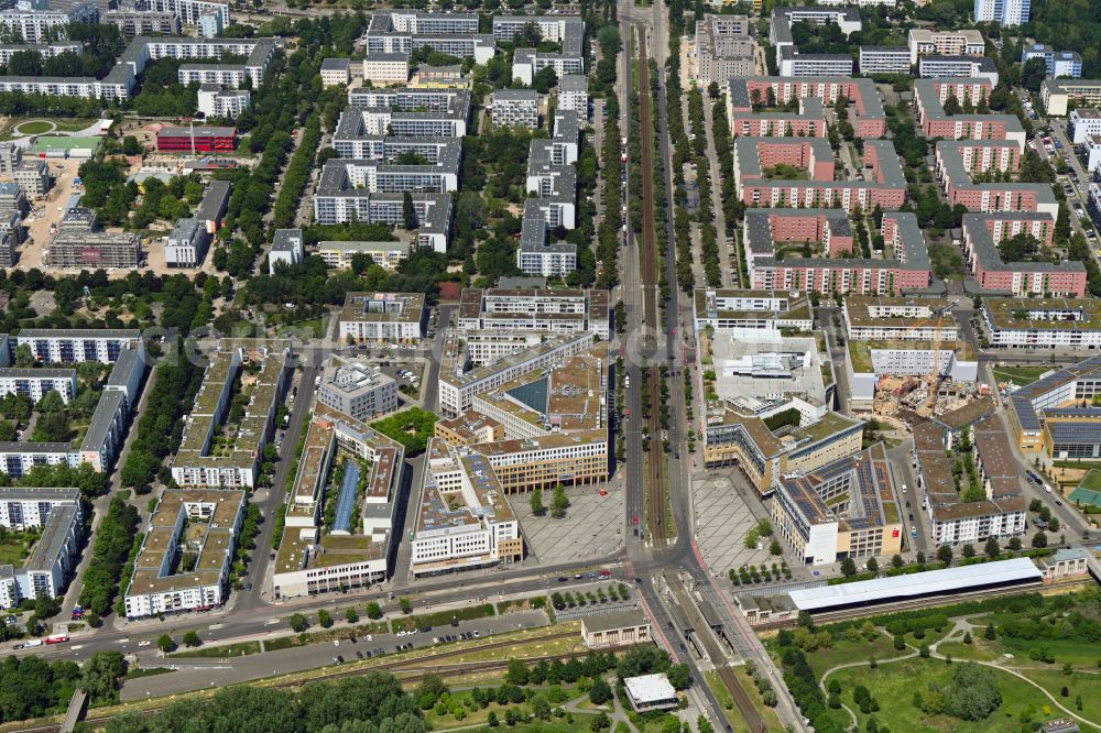 Aerial image Berlin - Ensemble space on center Helle Mitte on Alice-Salomon-Platz in the district Hellersdorf in Berlin, Germany