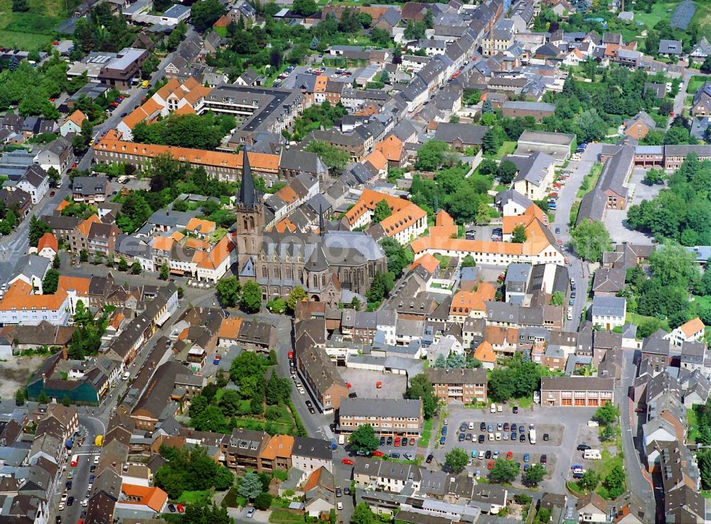 Krefeld from above - Community center at the St. Cyriac's Church in the district of Krefeld Hüls in North Rhine-Westphalia