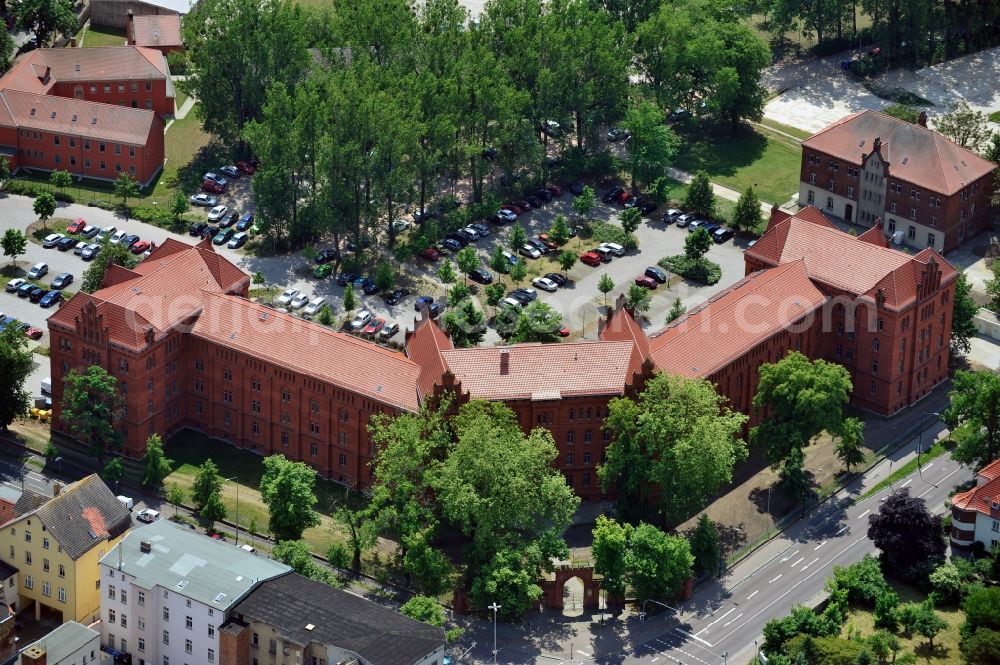 Aerial image Lutherstadt Wittenberg - Municipality Lutherstadt Wittenberg at the street Lutherstrasse in the state Saxony-Anhalt