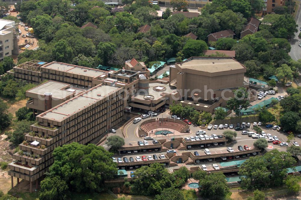 Nelspruit from above - Blick auf die Stadtverwaltung Nelspruit an der Nel St.. View of the town coucil offices Nelspruit.