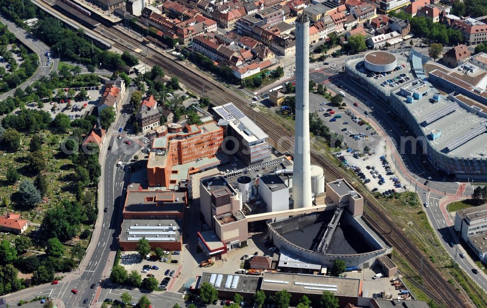 Erlangen from above - View of the municipal utility Erlangen in the state Bavaria