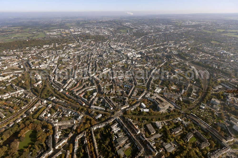 Aachen from above - The inner city of Aachen. The city centre is decorated with the UNESCO World Heritage Site